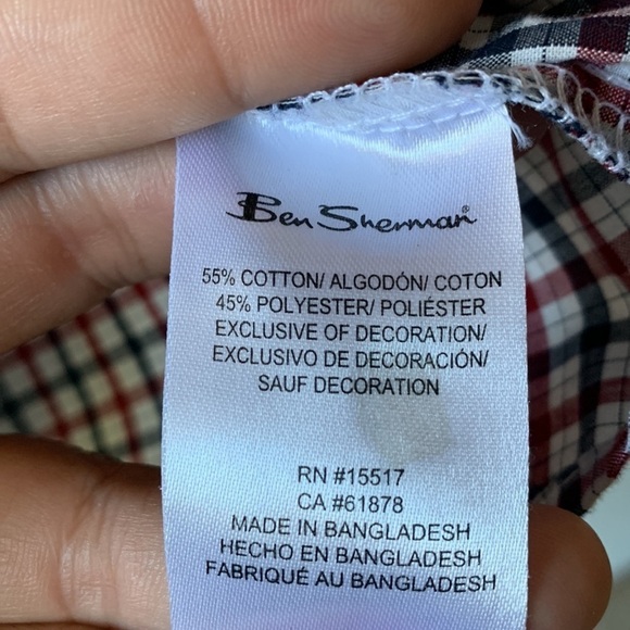 BEN SHERMAN Boys Plaid Short Sleeve Button Down Shirt - Picture 6 of 8